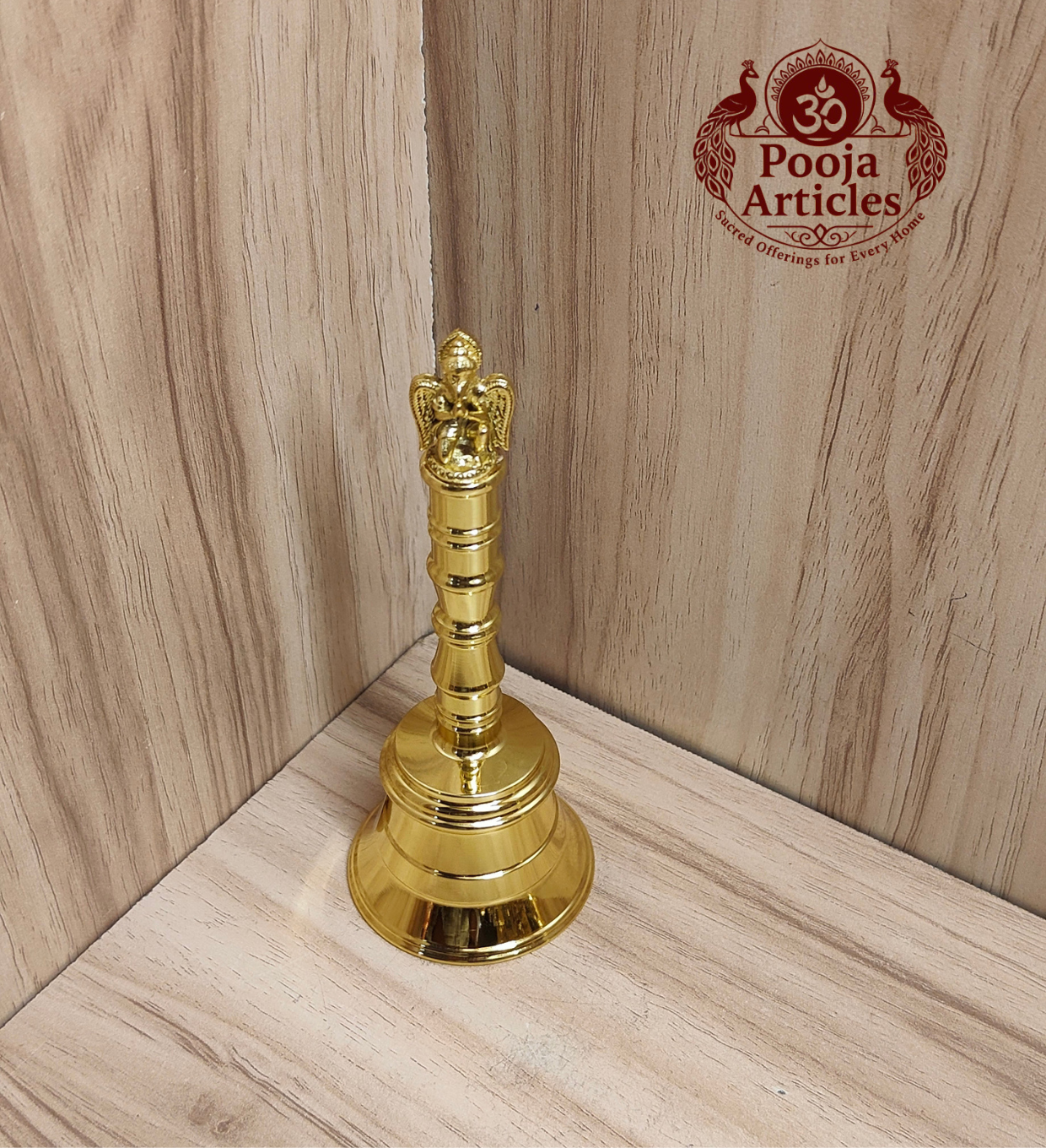 Premium Brass Pooja Bell With Garuda Handle 4.6 Inch