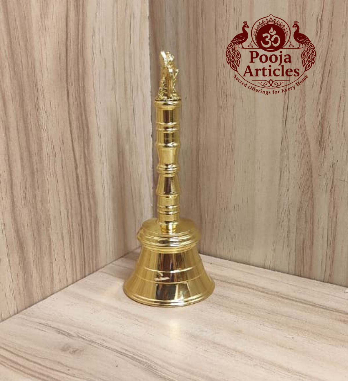 Premium Brass Pooja Bell With Garuda Handle 4.6 Inch