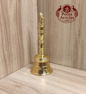 Premium Brass Pooja Bell With Garuda Handle 4.6 Inch