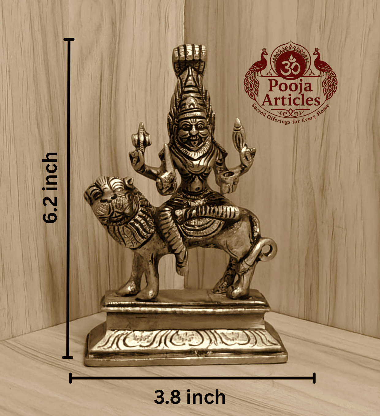 Brass Pratyangira Devi Statue 6.2 Inch