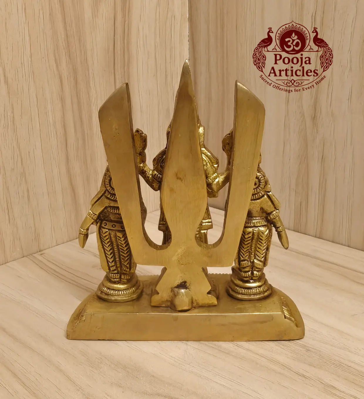 Brass Shankh Chakranamah with Balaji Statue 4.8 Inch Pooja Articles