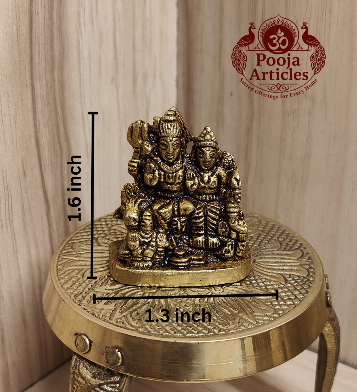 Brass Shiva Family Idol 1.6 Inch