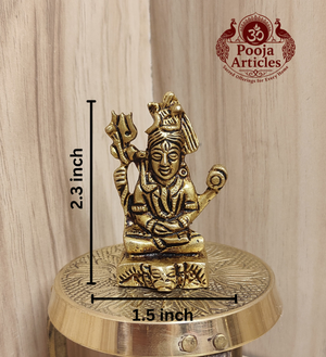 Brass Shiva Statue 2.3 Inch Pooja Articles