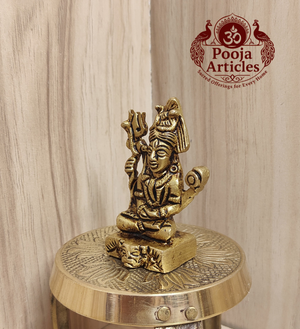 Brass Shiva Statue 2.3 Inch Pooja Articles