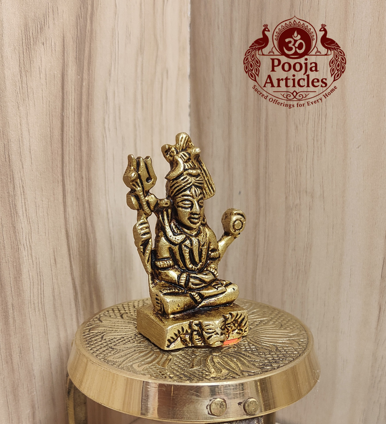 Brass Shiva Statue 2.3 Inch Pooja Articles