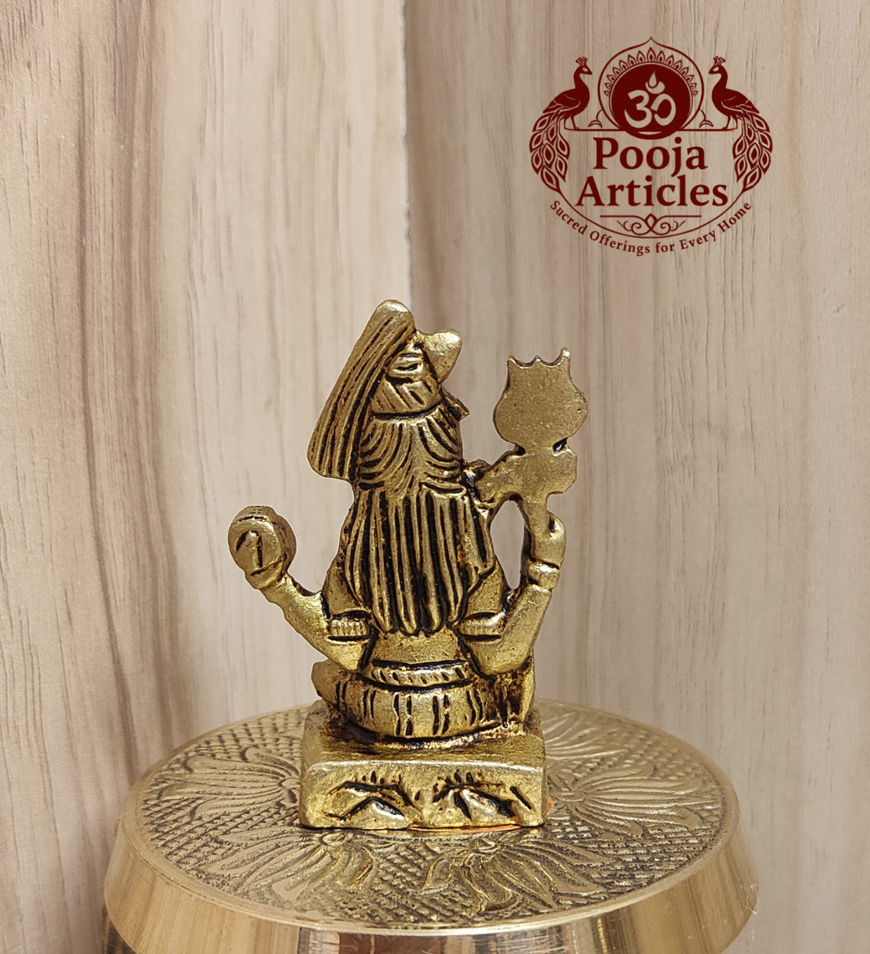 Brass Shiva Statue 2.3 Inch Pooja Articles