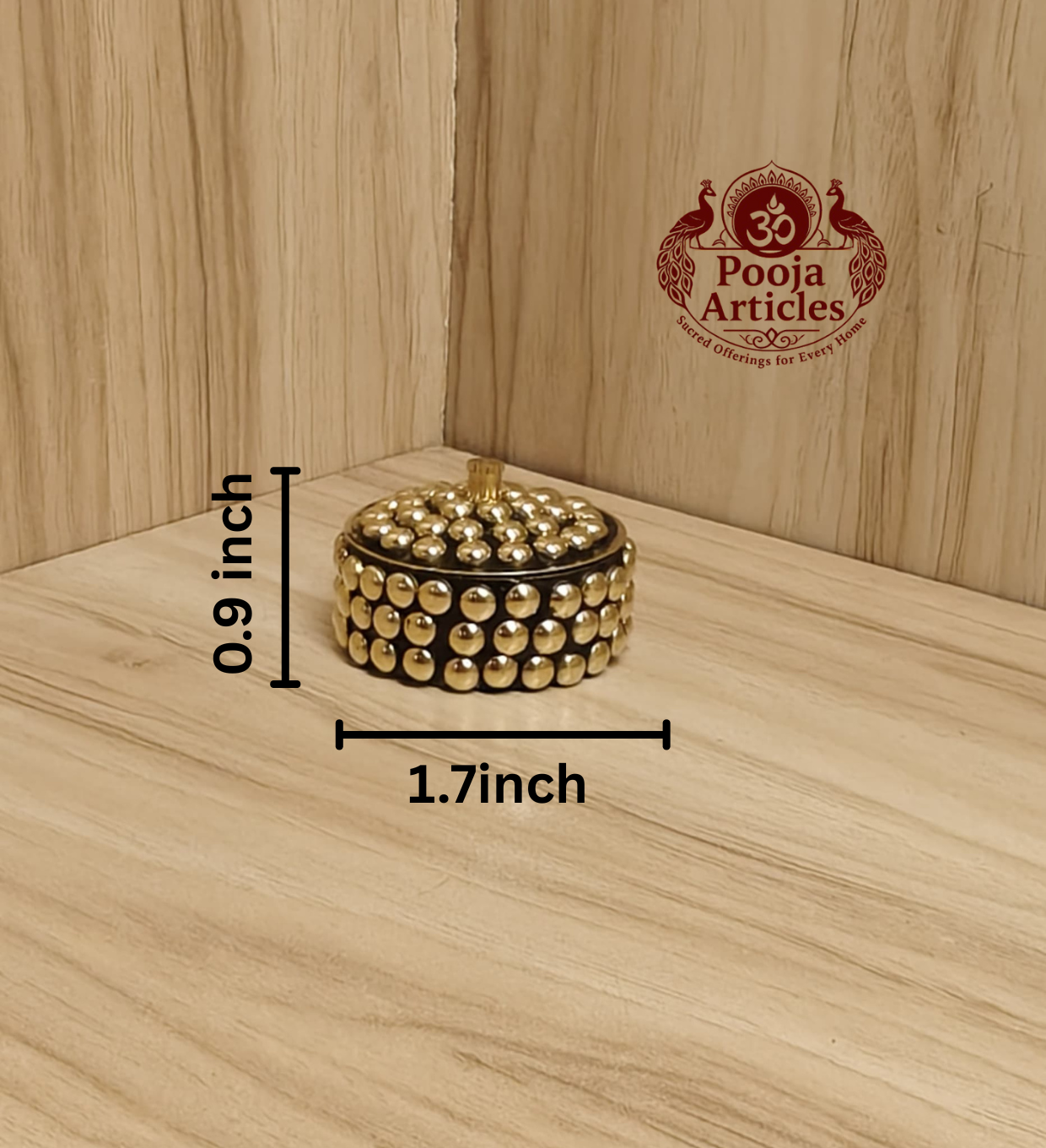 Brass Sindoor Box 1.7 Inch