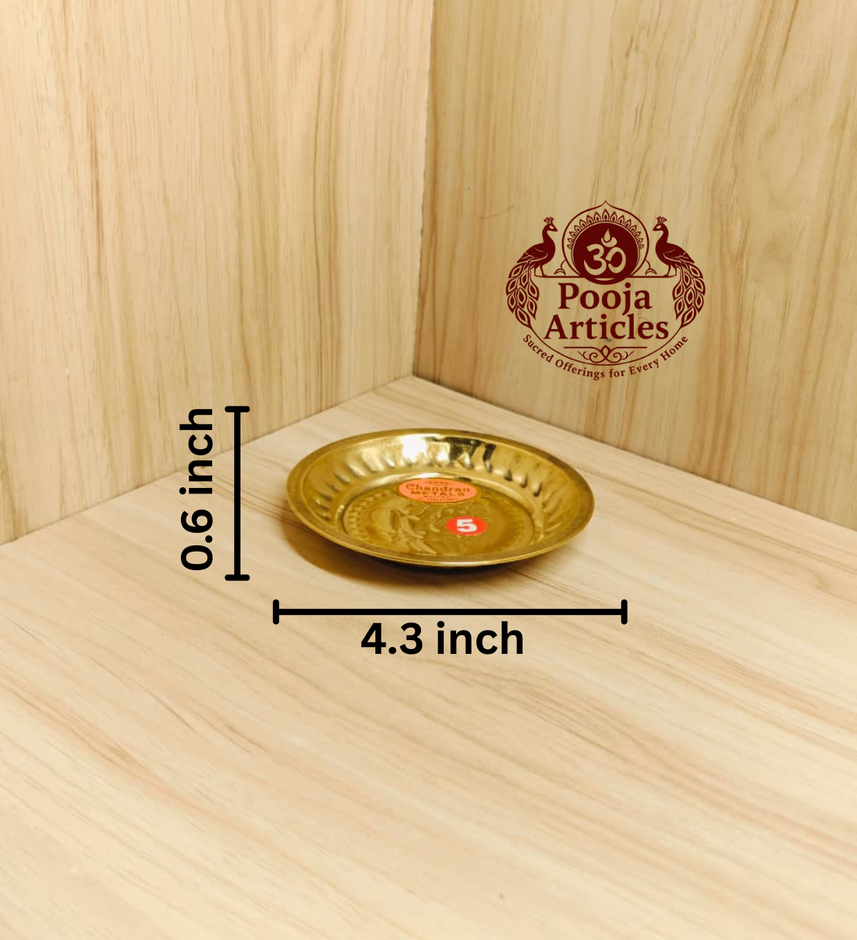 Brass Small Pooja Plate 4.3 Inch