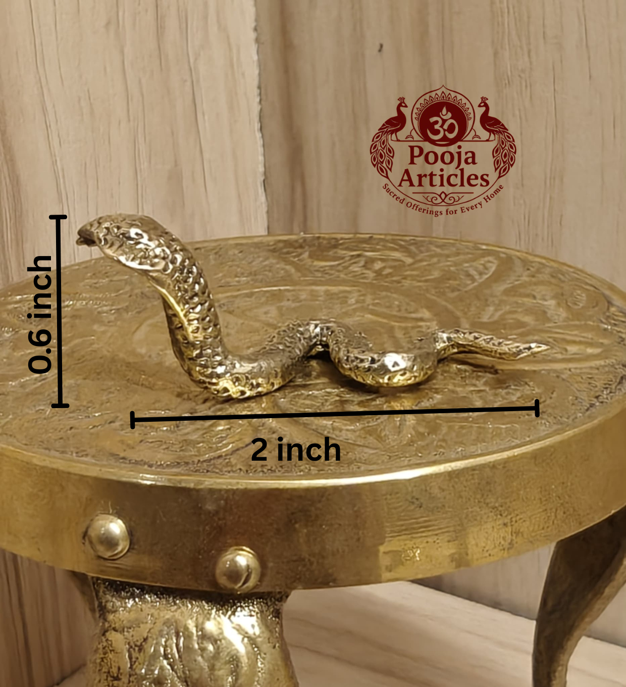 Miniature Brass Snake Cobra Figurine 0.6 Inch