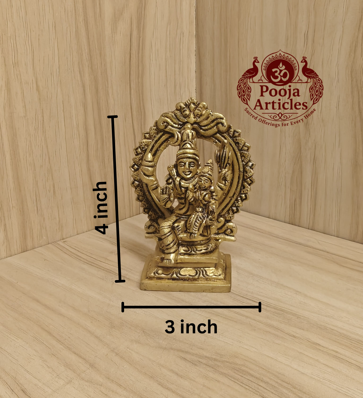 Brass Swarna Akarshana Bhairava Idol 4 Inch
