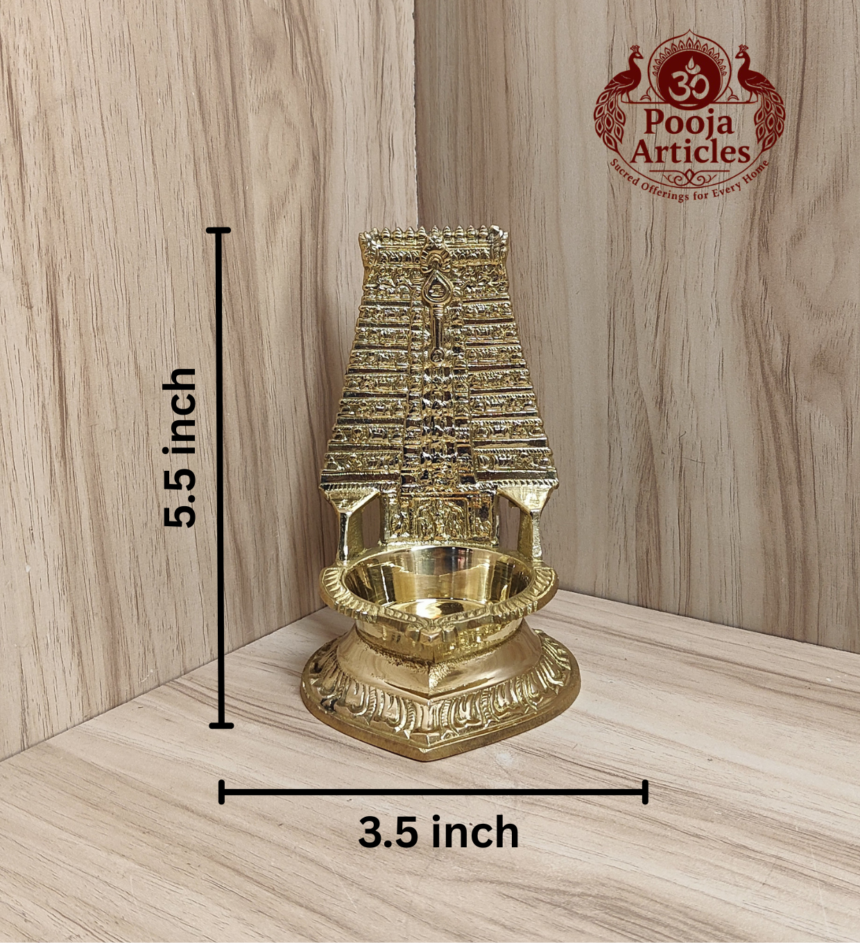 Brass Thiruchendur Gopuram Vilakku 5.5 Inch