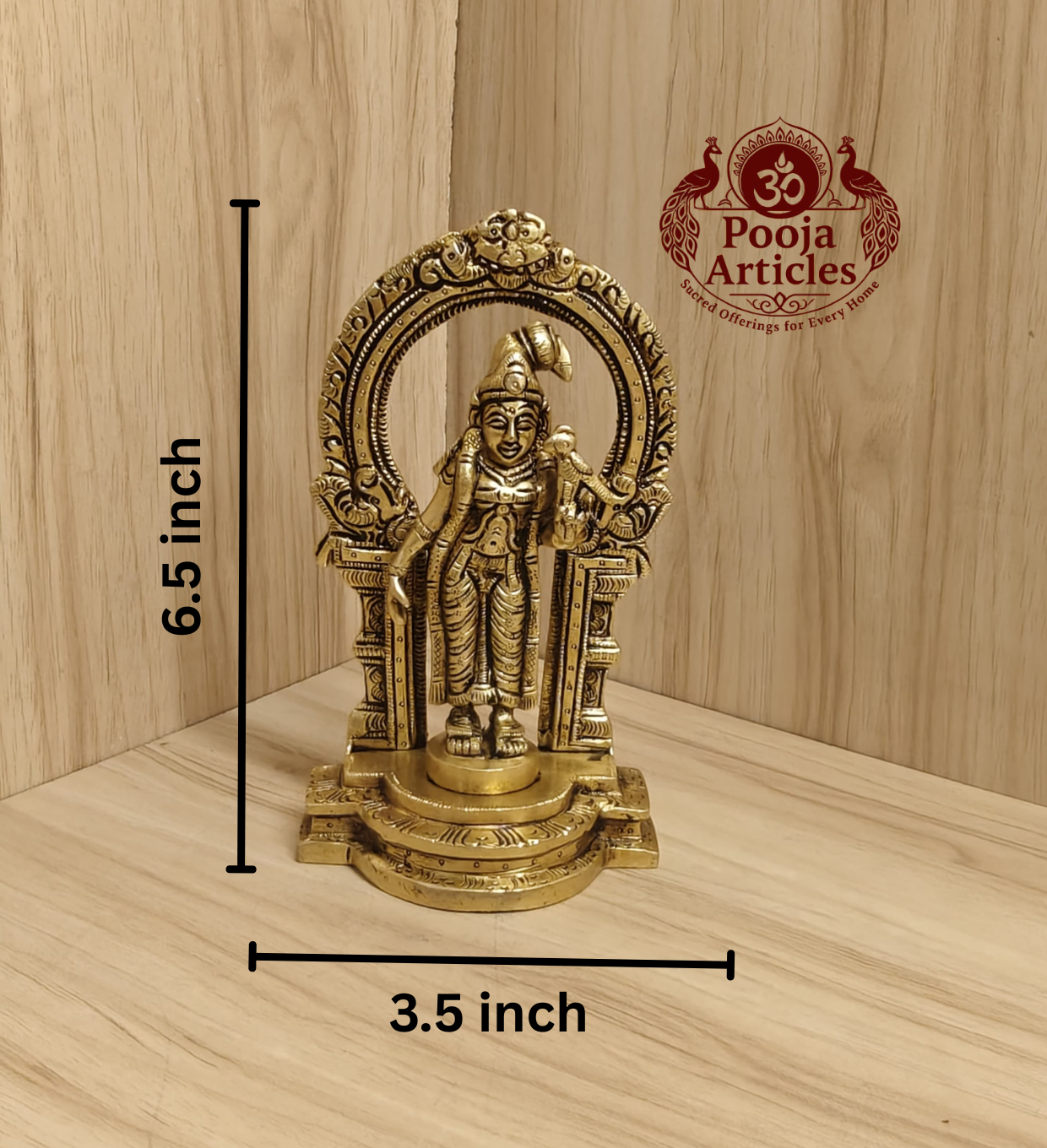 Brass Thiruvachi Andal Statue 6.5 Inch