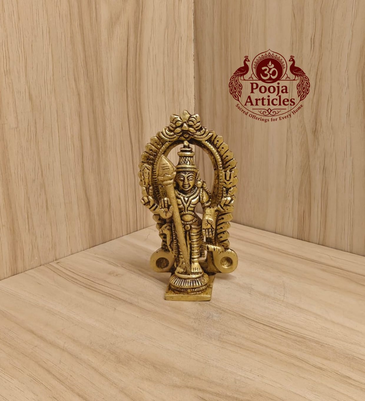 Brass Thiruvachi Murugan Statue 4 Inch