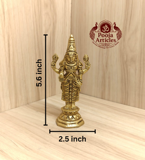 Brass Tirupati Balaji Idol 5.6 Inch
