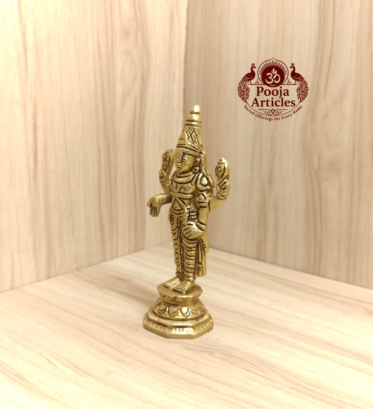 Brass Tirupati Balaji Idol 5.6 Inch