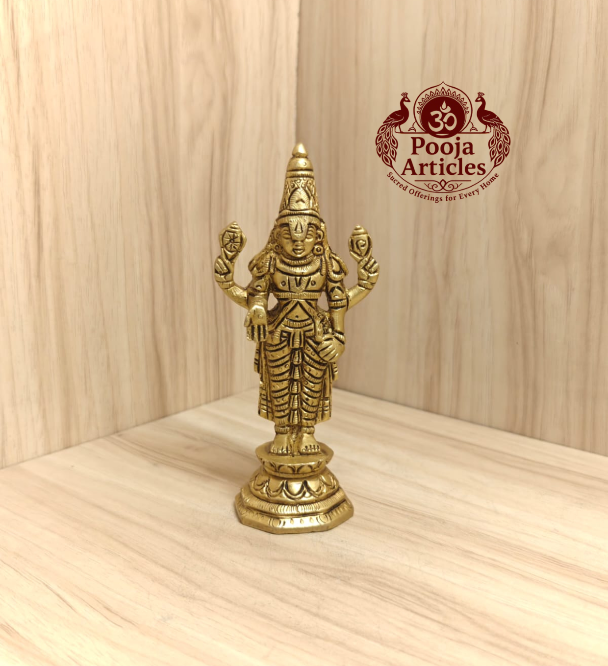 Brass Tirupati Balaji Idol 5.6 Inch