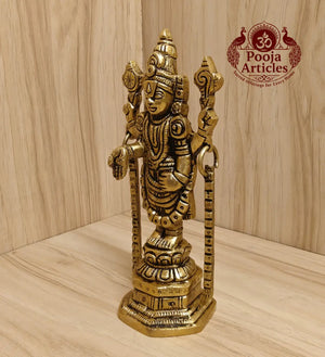 Brass Tirupati Balaji Idol 5.8 Inch Pooja Articles