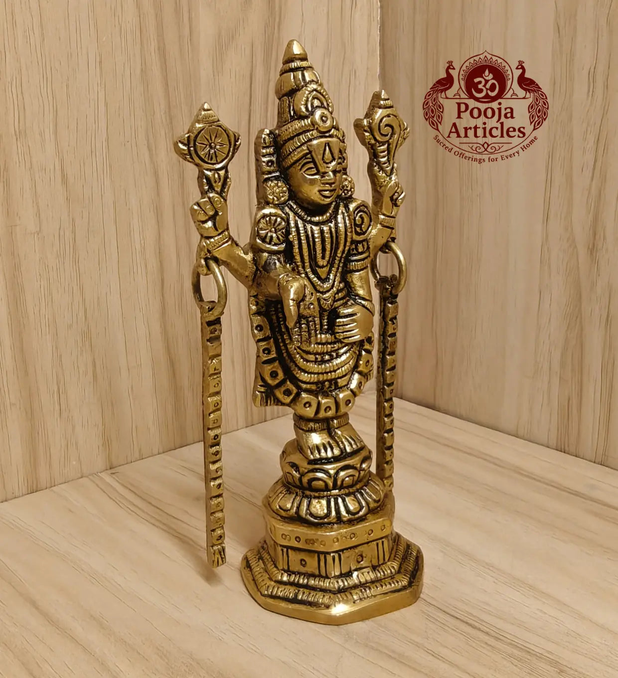 Brass Tirupati Balaji Idol 5.8 Inch Pooja Articles