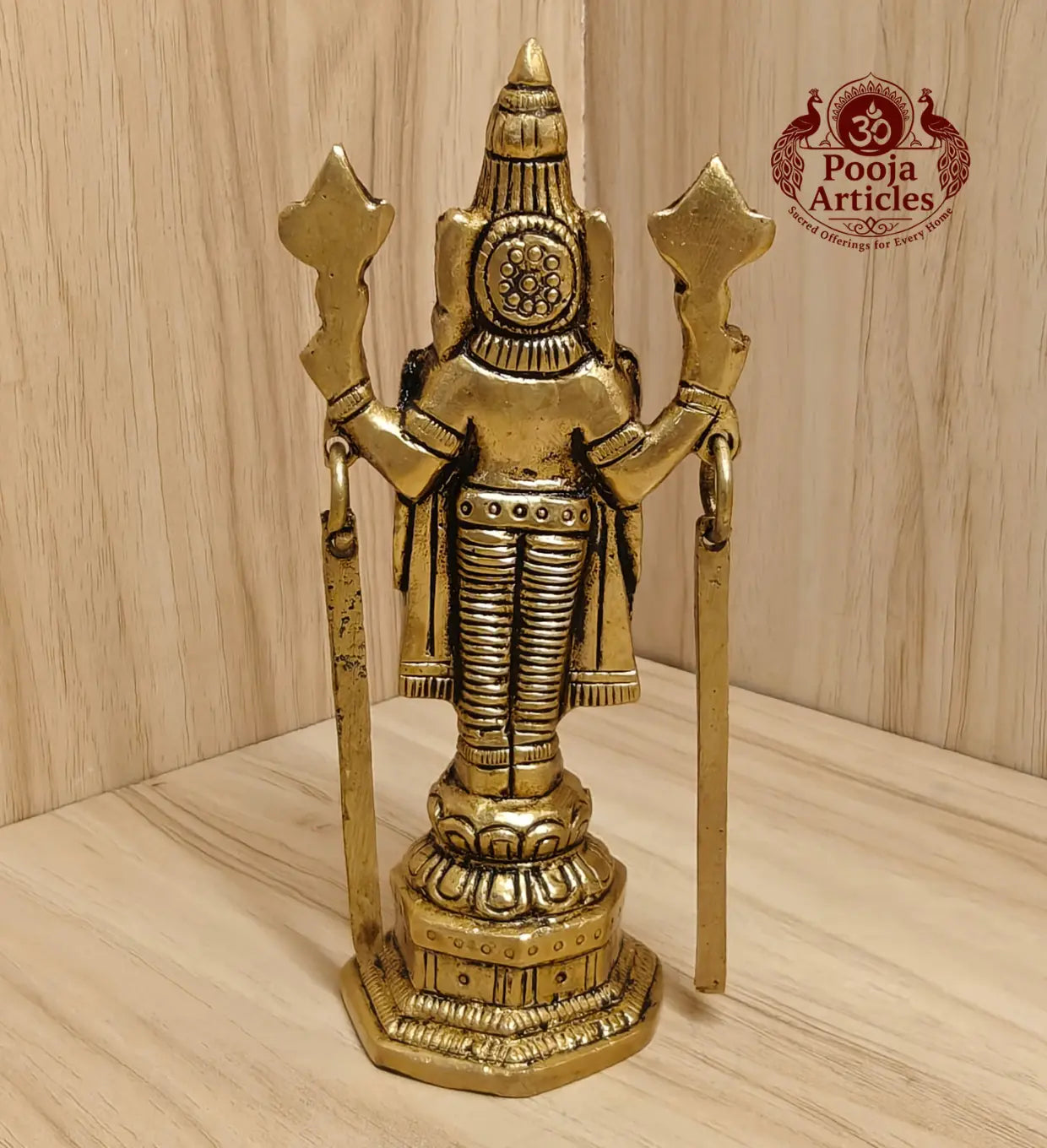 Brass Tirupati Balaji Idol 5.8 Inch Pooja Articles