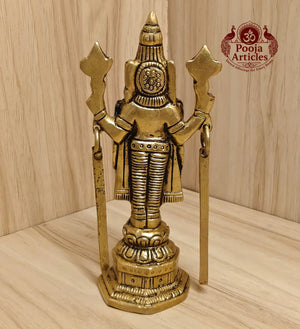 Brass Tirupati Balaji Idol 5.8 Inch Pooja Articles