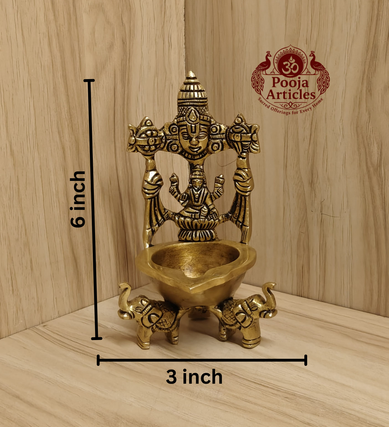 Brass Tirupati Balaji Lakshmi Diya 6 Inch