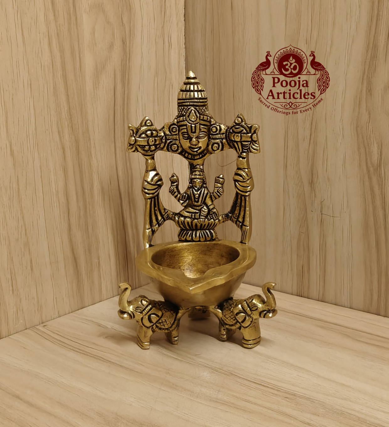 Brass Tirupati Balaji Lakshmi Diya 6 Inch