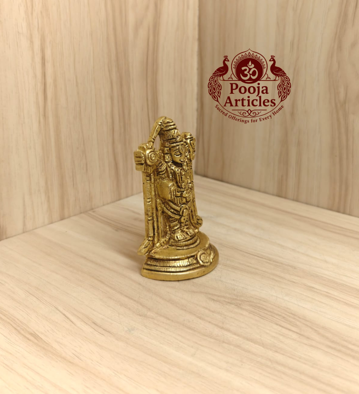 Brass Tirupati Balaji Venkateswara Statue 3.7 Inch