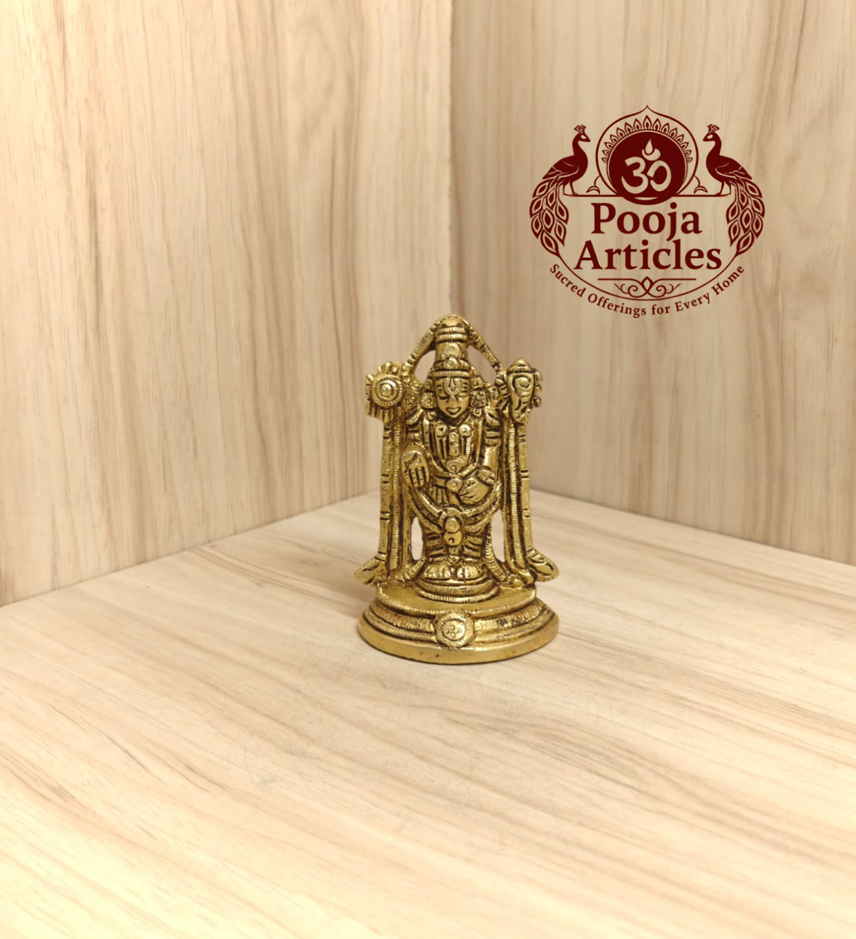 Brass Tirupati Balaji Venkateswara Statue 3.7 Inch