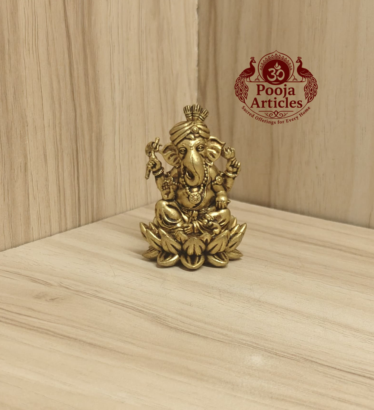 Premium Brass Turban Ganesha Statue 1.9 Inch