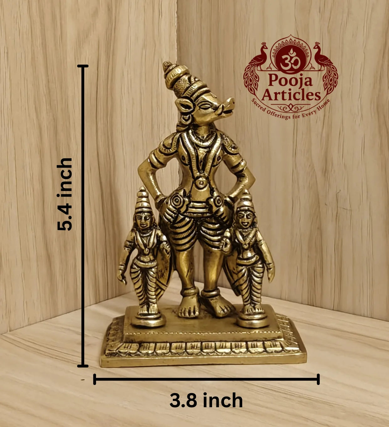 Brass Varaha Lakshmi Idol 5.4 Inch