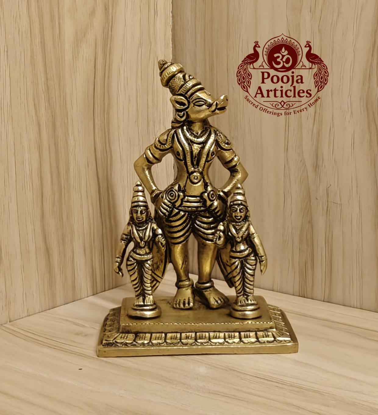 Brass Varaha Lakshmi Idol 5.4 Inch
