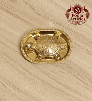 Brass Vastu Tortoise with Plate – Handcrafted Feng Shui Tortoise for Wealth, Stability & Vastu
