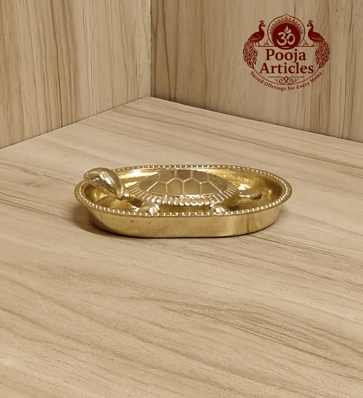 Brass Vastu Tortoise with Plate – Handcrafted Feng Shui Tortoise for Wealth, Stability & Vastu Pooja Articles