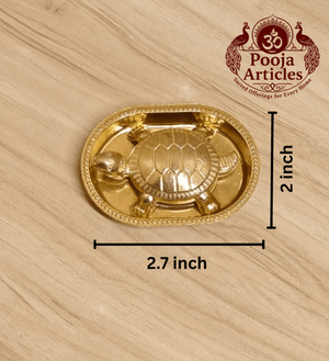 Brass Vastu Tortoise with Plate – Handcrafted Feng Shui Tortoise for Wealth, Stability & Vastu Pooja Articles