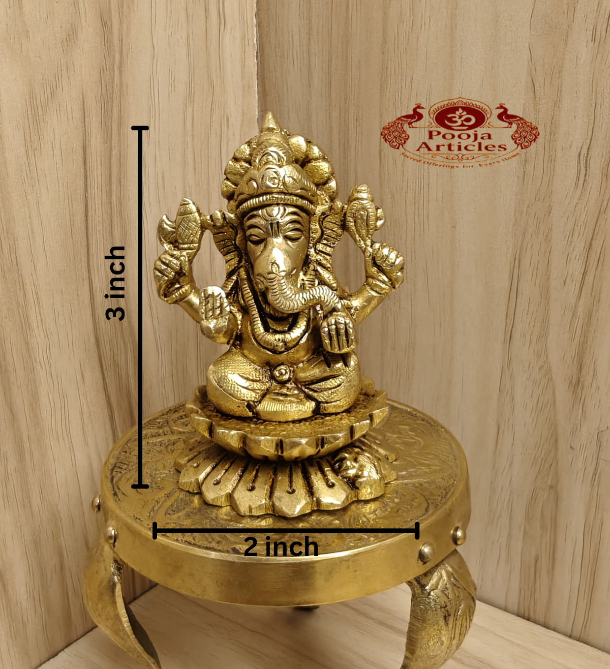 Brass Vinayagar Statue 3 Inch
