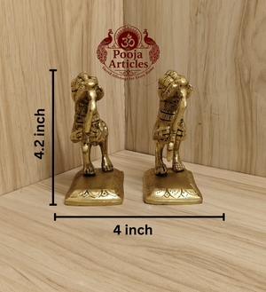 Brass Yali Set of 2 4.2 Inch