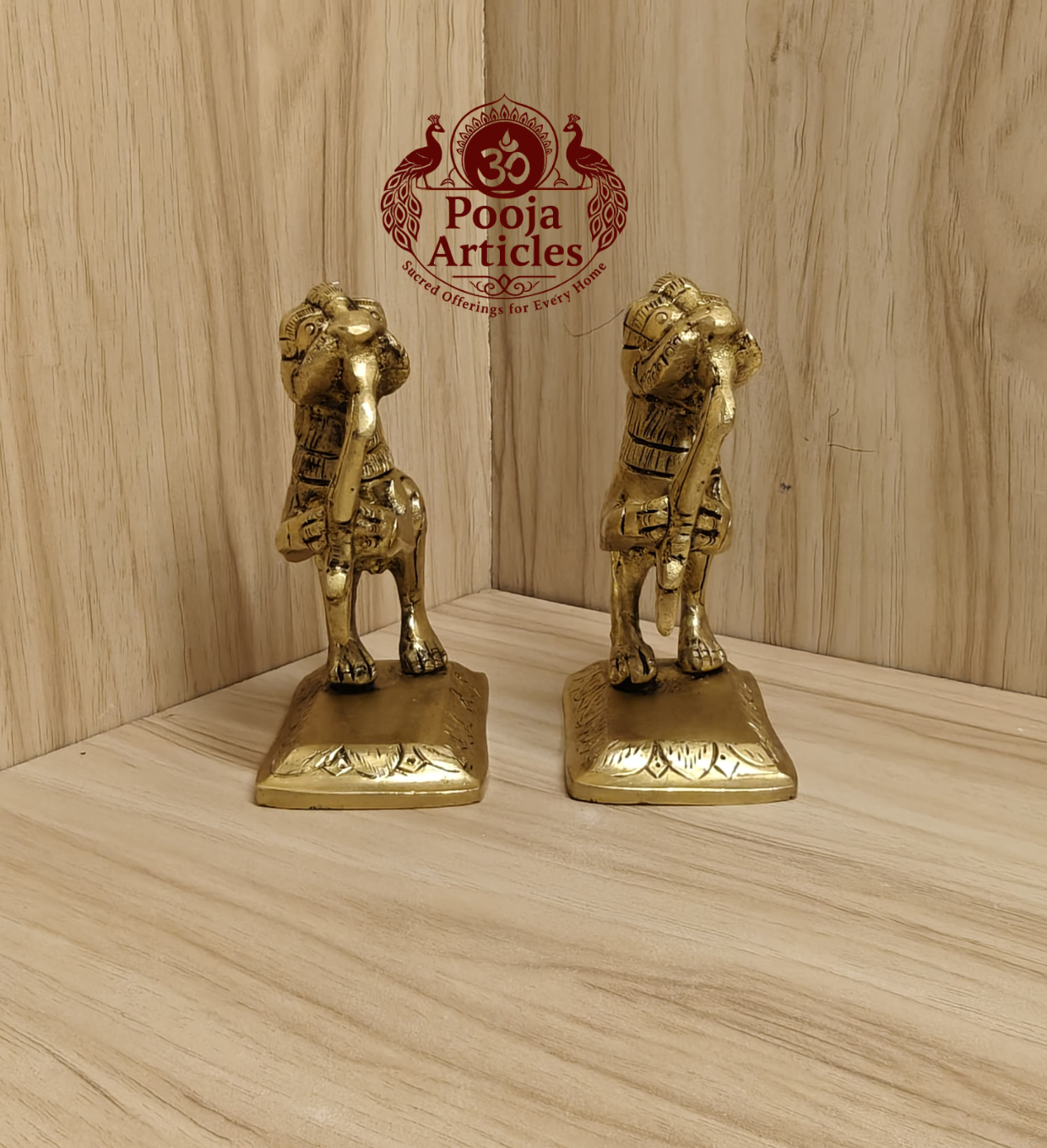 Brass Yali Set of 2 4.2 Inch