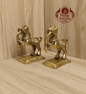 Brass Yali Set of 2 4.2 Inch