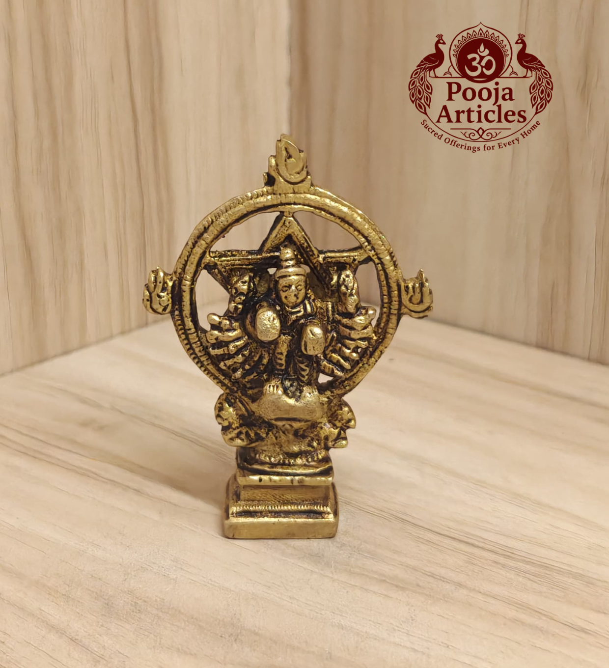 Brass Chakrathalwar Idol 3.4 Inch