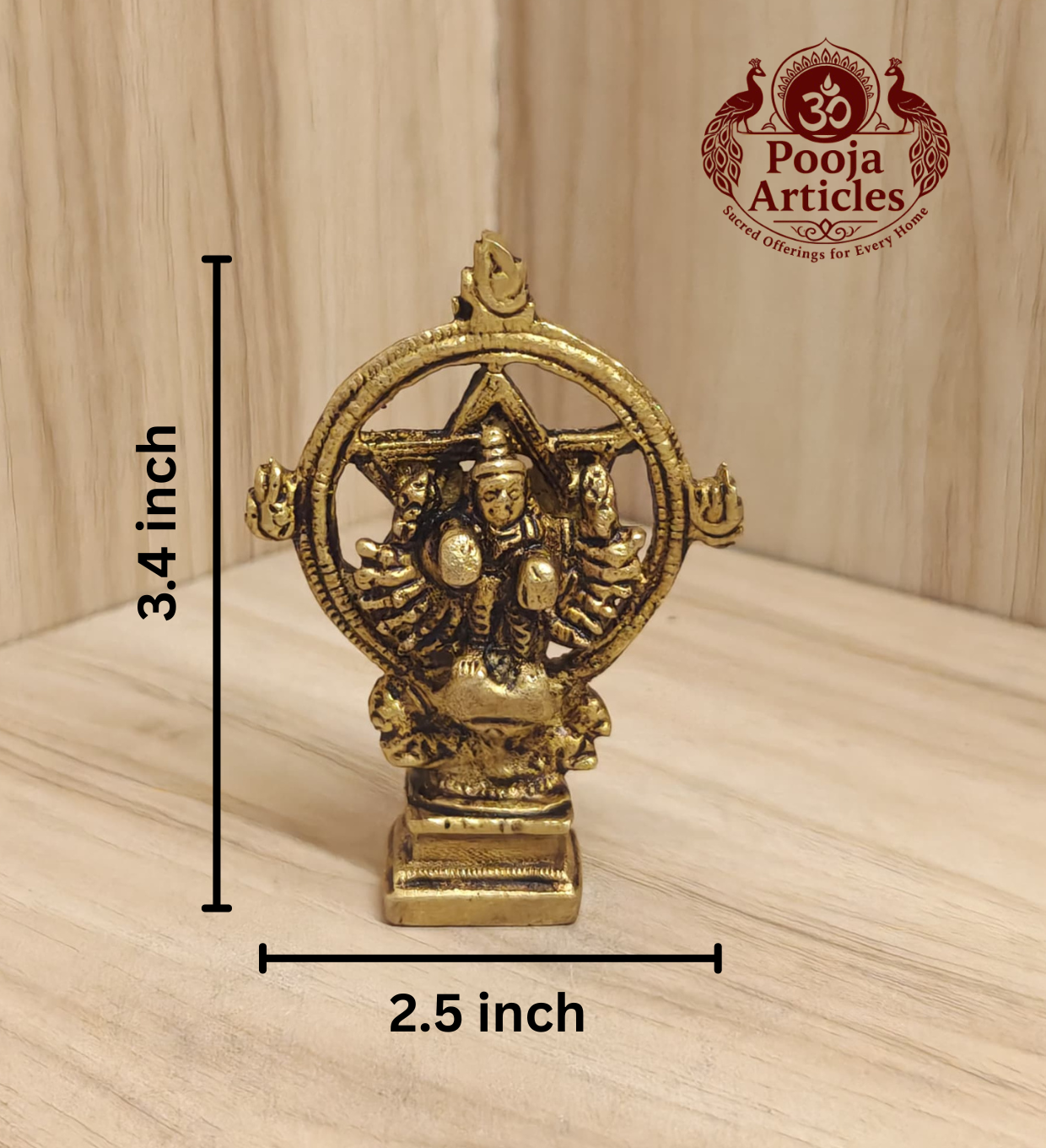Brass Chakrathalwar Idol 3.4 Inch