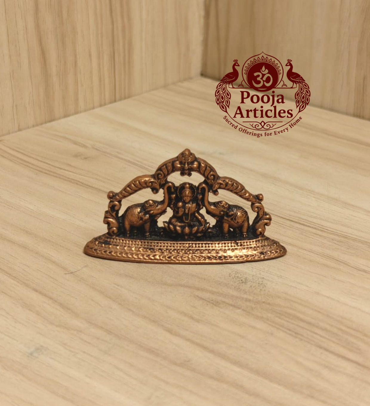 Copper Gaja Lakshmi Idol 1.5 Inch