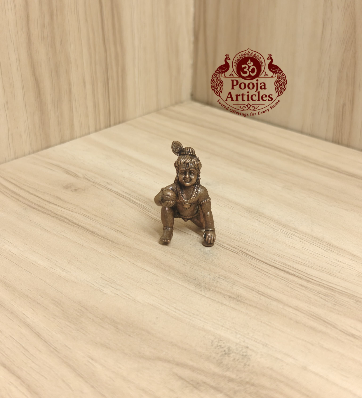 Copper Baby Krishna Statue 1.5 Inch