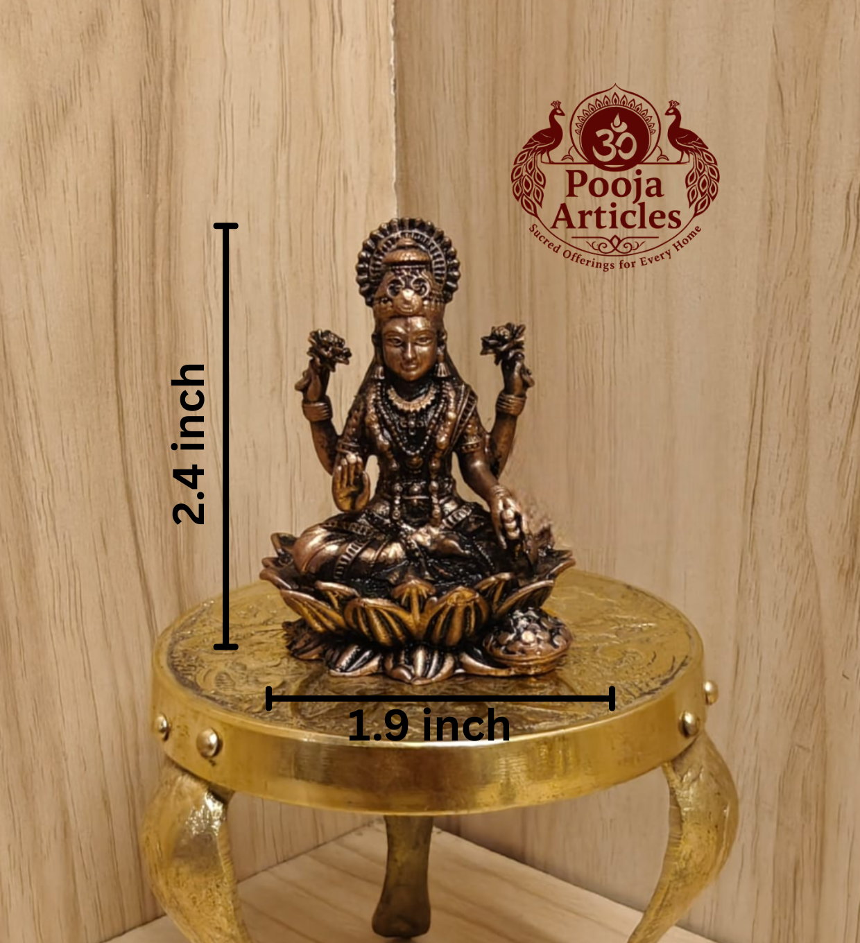 Copper Lakshmi Idol 2.4 Inch