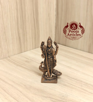 Copper Murugan Statue 2.6 Inch