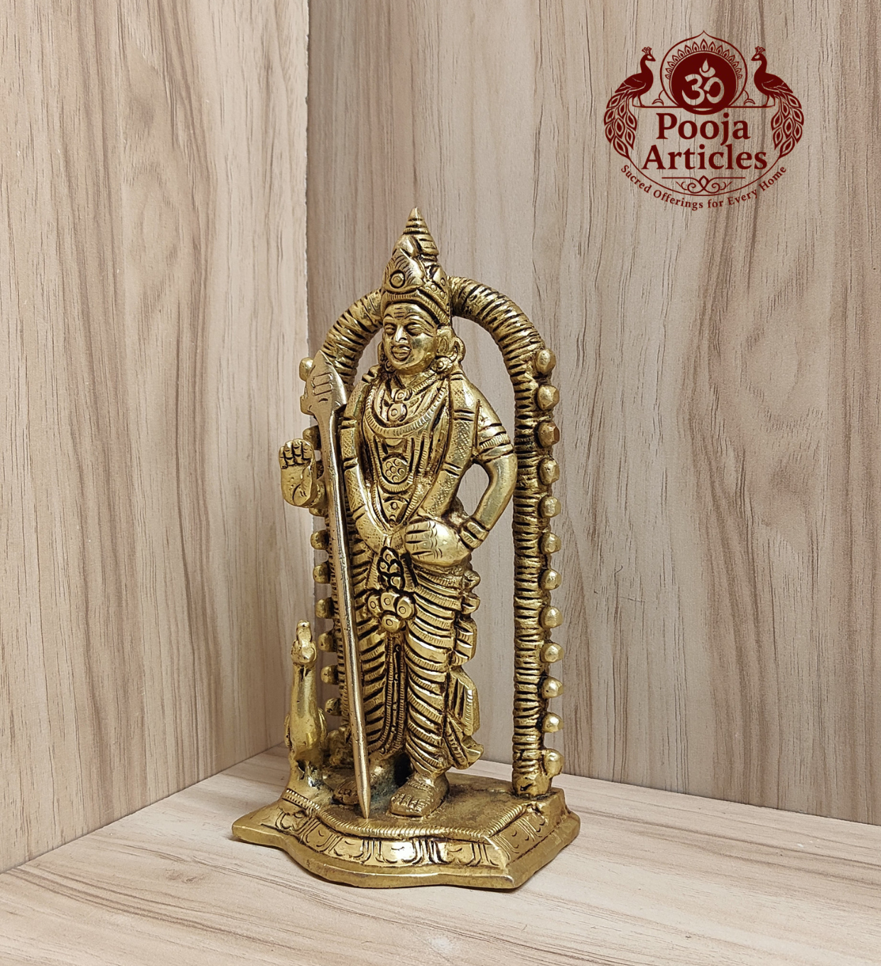 Brass Malaysia Murugan Idol 7 Inch Pooja Articles
