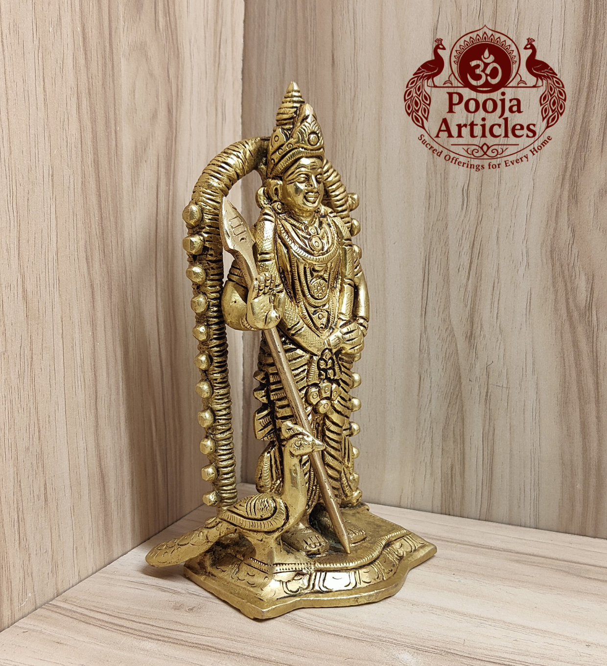 Brass Malaysia Murugan Idol 7 Inch Pooja Articles