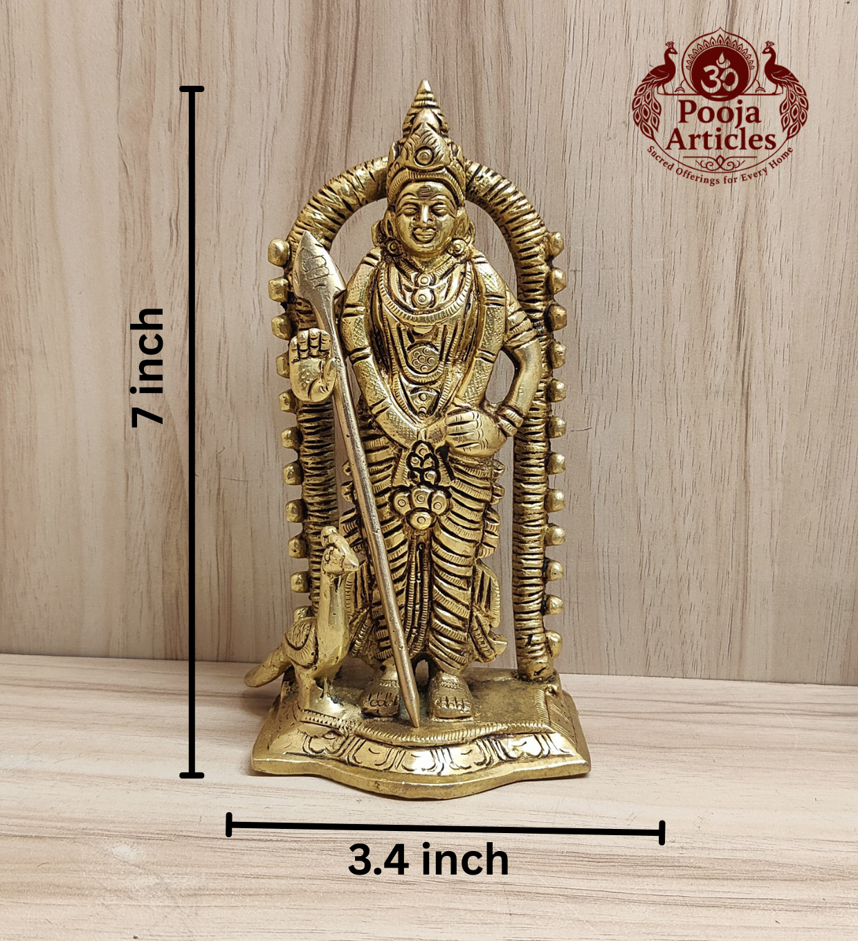 Brass Malaysia Murugan Idol 7 Inch