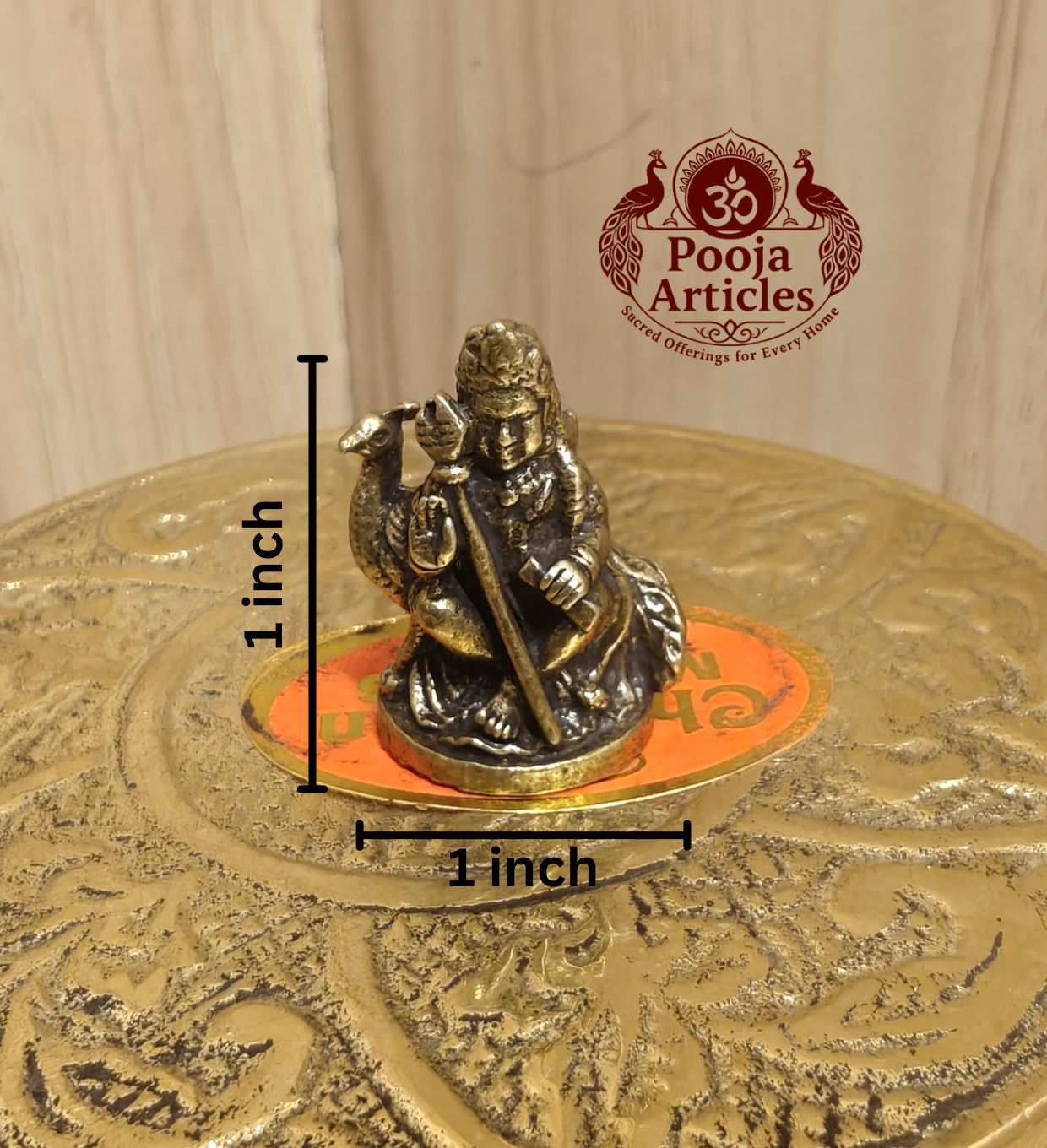 Miniature Brass Balamurugan Statue 1 Inch