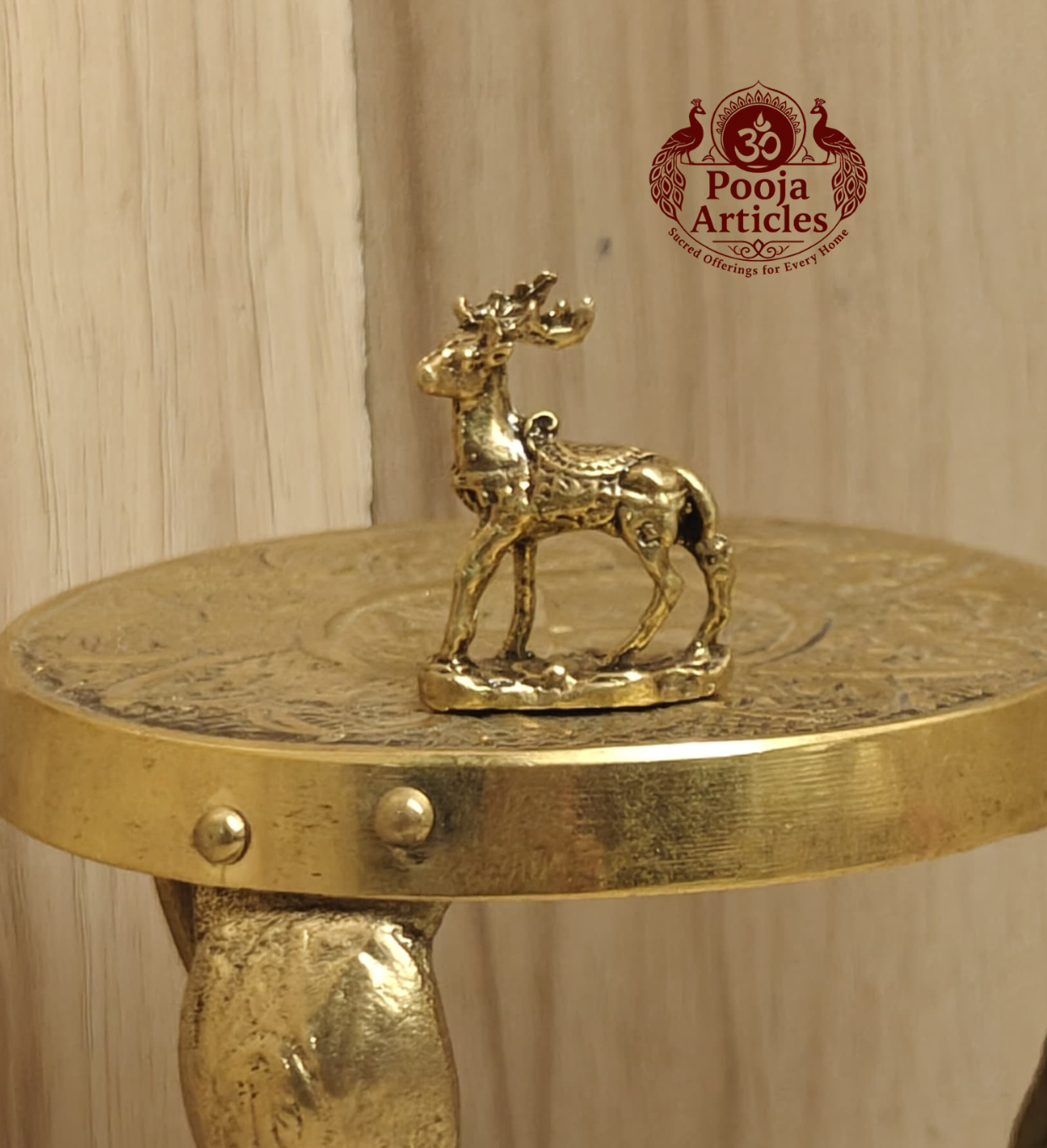 Miniature Brass Deer Statue 1.1 Inch