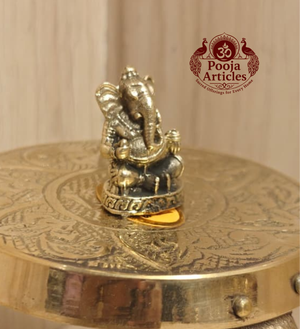 Miniature Brass Ganesha Idol 1.1 Inch